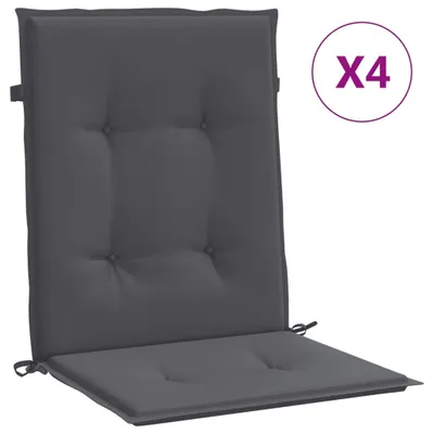 A single dark gray chair cushion is shown against a white background.