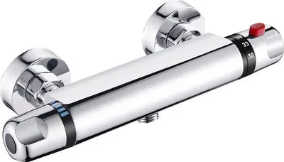 Productafbeelding van Famanu douchearmatuur met thermostaat - chroom, met veiligheidsstop bij 38 °C