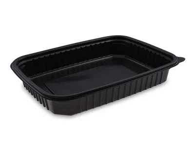 Produktbild von 50x Mikrowellenschalen schwarz 'L' 1200 ml - 25x18,5x4cm