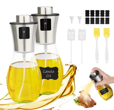 Ölsprüher-Set 2 x 200 ml für Heißluftfritteuse, Glas