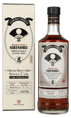 Image de Shinobu Japanese Single Malt Satake Yoshinobu Oloroso Sherry Butt 57% Vol. 0,7l en boîte cadeau