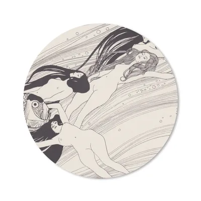 Produktbild von MuchoWow® Mauspad Mousepad Fischblut - Gemälde von Gustav Klimt 50x50 cm - Mousepads - Maus Mat - Pad - Mausunterlage - Vinyl