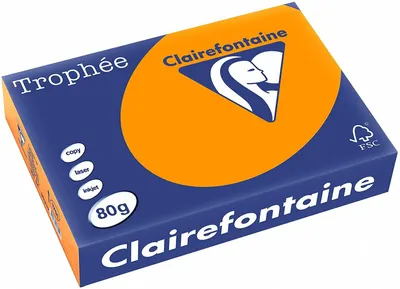 Produktbild von Clairefontaine Trophee Color 1761C Orange 80g/m² DIN-A4 - 500 Blatt