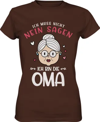 Produktbild von Ich bin die Oma Damen Premium T-Shirt – Brown / XXL