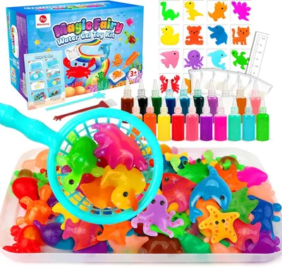 Productafbeelding van Mocoosy 20 kleuren magic toy water elf kit - Aqua fairy water gel kit voor kinderen - 20 aqua gelz &16 mallen