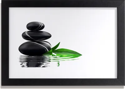 Produktbild von Bild 30x20 MDF-Rahmen Wandkunst Steine ​​Wasser Leaves Kunst