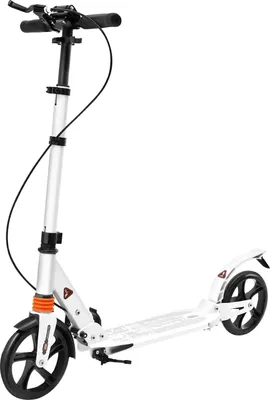Produktbild von Erwachsenen Cityroller/Tretroller - Klappbar - Höhenverstellbar 91–107 cm - PolyurethanRollen - Doppelbremse & Stoßdämpfer - Für Pendler - Weiß