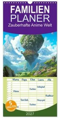 Immagine prodotto di Calendario familiare 2027 - Mondo anime incantevole con 5 colonne (calendario da parete, 21 x 45 cm) CALVENDO