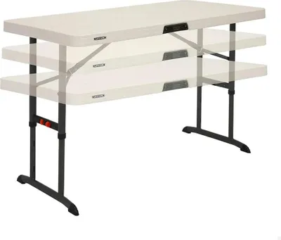 Productafbeelding van Opklapbare tuintafel, wit, afmetingen 122 x 61 x 61 cm, kleur: wit, één maat