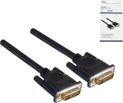 Produktbild von DINIC DVI-Digital Dual Link Kabel, 24+1 Stecker / Stecker, vergoldete Kontakte, mehrfach geschirmt, schwar