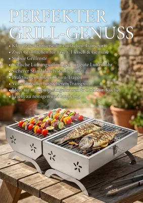 Produktbild von Corofish Grill Stainless Steel BBQ Campinggrill Edelstahlgrill