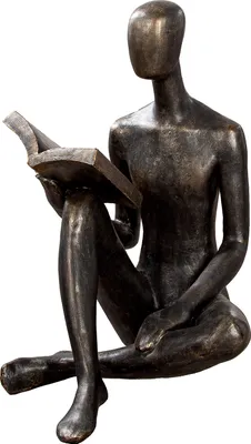 Produktbild von GILDE Skulptur, Person, "Reading", Buchmotiv, Kunstharz, bronzefarben,  L. 66 cm, B. 59 cm, H. 80 cm 62059