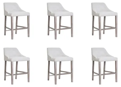 Produktbild von 6x Bar Hocker Barhocker Tresen Stuhl Set Stühle Polste Chesterfield Design Stil