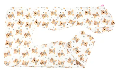 Image de Housse de coussin de maternité BabyUniverse, forme U, 100 % coton - Motif ours en peluche
