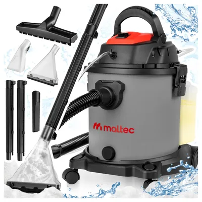 Produktbild von Waschsauger Nass Trockensauger Polsterreiniger Teppichreiniger Maltec MasterWash Gebläse 2200W Grau mit 20 Liter Tank viel Zubehör