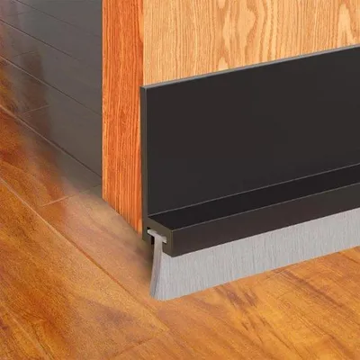 Imagen del producto de Cepillo de aluminio para puertas de garaje y puertas correderas, ideal para proteger contra insectos y evitar corrientes de aire