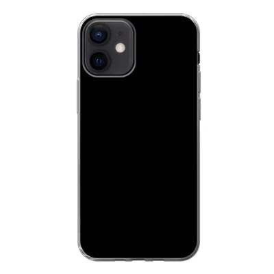 Produktbild von MuchoWow® Handyhülle Schutzhülle Hülle für iPhone 12 Schwarz - Dunkel - Massiv - Farbe Silikon Softcase Handy Hülle - Schutzhülle