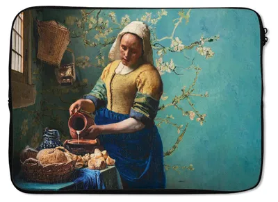 Produktbild von MuchoWow® Laptop Hülle 14 ZollMilchmädchen - Mandelblüte - Van Gogh - Vermeer - Gemälde - Alte Meister Laptoptasche - Laptoptasche - Stoßsicher - Schutzhaube - Schulsachen