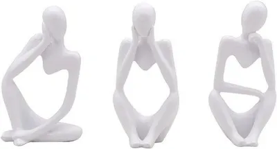 Obrázek produktu pro Moderní keramické figurky, bílé, 3dílná dekorace