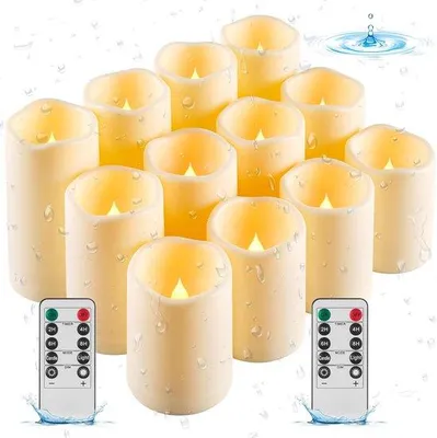 Obrázek produktu pro Vodotěsná sada LED svíček s dálkovým ovládáním