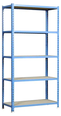 Image de Etagère Légère Sans Vis Maderclick Superplus 5/400 Bleu/bois Bleu/bois 2000x1100x400 - Simonrack