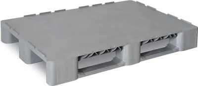 Produktbild von Schwerlastpalette mit 3 Kufen, 1200x800x155 mm, grau, mit Sicherungsrand