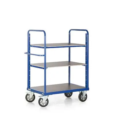 Produktbild von Bako Logistiksysteme Etagenwagen R1200 ohne Gitter mit 3 Ladeflächen 1500mm hoch 1600x800mm