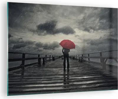 Produktbild von Bilder auf glas - Meer Brücke Sturm - 70x50cm - Glasbilder - Wandbilder - Kunstdruck - zum Aufhängen bereit - Wanddekoration aus Glas - Glas Bilder - Wandbild auf Glas - Einteilig - GAA70x50-3684