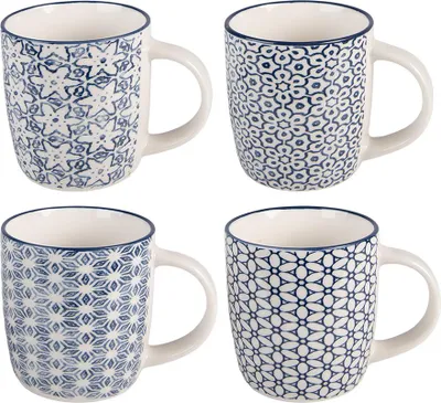 Zdjęcie produktu dla Clayre & Eef Zestaw 4 filiżanek 300 ml Biała porcelana