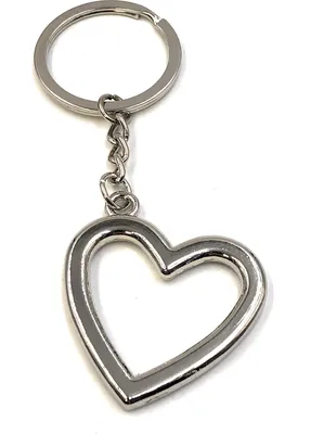 Produktbild von Onwomania Schlüsselanhänger Durchsichtiges Herz Silber Rahmen Metall Anhänger Charm