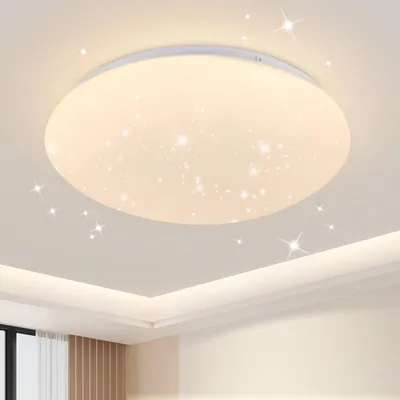 Produktbild von ZMH Deckenlampe LED Deckenleuchte Schlafzimmer Ø25cm Flurlampe Decke 12W Küchenlampe Sternenhimmel Warmweiß 3000K Rund Deckenbeleuchtung für Flur Kinderzimmer Esszimmer