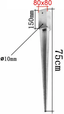Immagine prodotto di Aqbau® Manicotto da infissione 80x80 Ancoraggio a terra per pali Manicotti da infissione Manicotto da infissione a terra Manicotto da infissione Supporto per pali da infissione in acciaio zincato a caldo