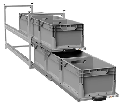 Produktbild von Wohnmobil Regal Regalsystem Tower 1 - 1200 mit Auszügen, 388x1205mm, 2 Auszüge