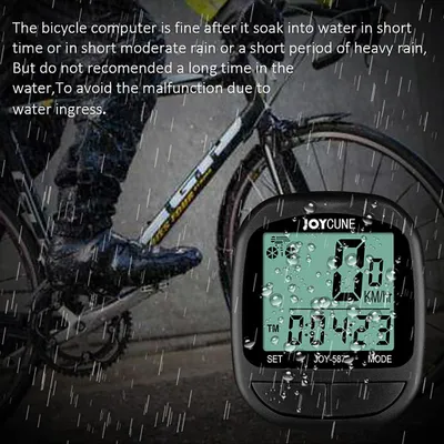 Imagen del producto de Ciclocomputador para bicicleta, velocímetro y odómetro impermeables con cable, cronómetro. Computadora para bicicleta con pantalla LED, ideal para ciclismo al aire libre