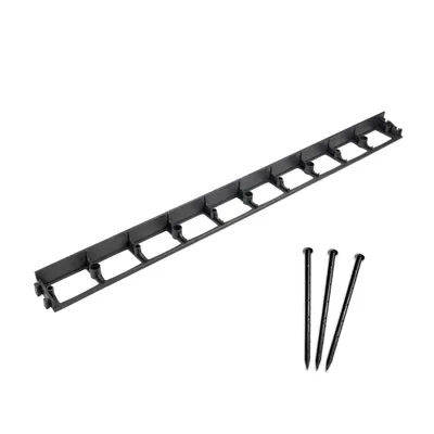 Productafbeelding van bepco Graskant – Randsteen set van 10 stuks (LxH: 10m x 4,5cm) – Flexibele en robuuste afscheiding voor gazon, borders en bestrating, met kunststof grondankers