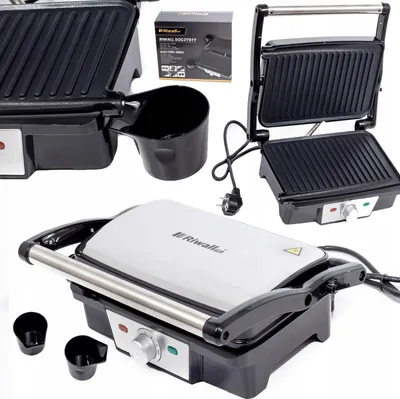 Zdjęcie produktu dla Grill Do Kanapek Panini Opiekacz Toster Rozkł Elektryczny Riwall Rgrl-01