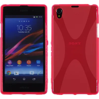 Produktbild von PhoneNatic Case kompatibel mit Sony Xperia Z1 - pink Silikon Hülle X-Style + 2 Schutzfolien