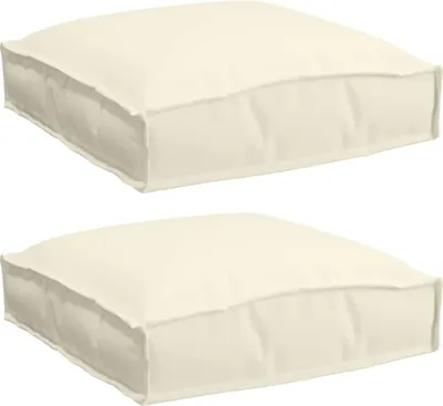 Image de vidaXL Coussins 2 pcs Crème 40 x 40 x 8 cm Tissu Oxford