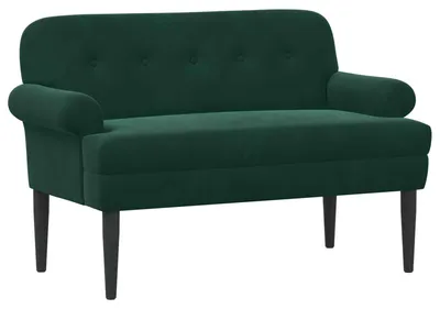 Image de vidaXL Canapé deux places avec capitonnage boutonné, vert foncé, 120 x 66 x 78 cm, en velours