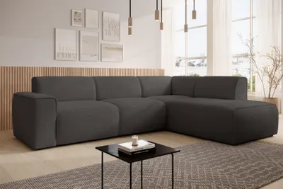 Image de AX LIVING Canapé L Forme Didim L Gris - 292 cm, élégant & confortable D