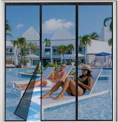 Produktbild von Magnetische Fliegengitter - Doppelflügeltor - Mücken fernhalten - 175x200cm - Schwarz