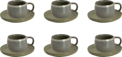 Produktbild von Palmer Sandy Loam, Tasse mit Untertasse, Ø 6 cm, 27,5 cl, 6 Stück, grün Steinzeug