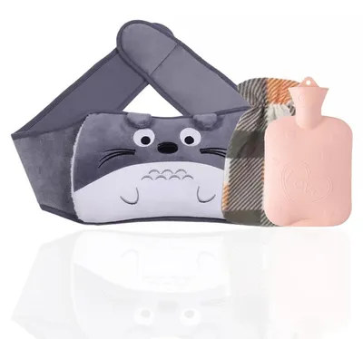 Immagine prodotto di Borsa dell'acqua calda con cintura, capacità 1000 ml, in gomma, con rivestimento in peluche
