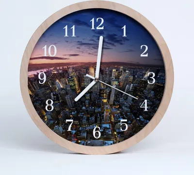 Produktbild von Holzuhr 30fi cm wanduhr - Stadtgebäude Stadt