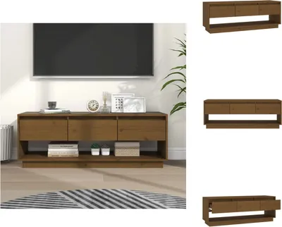 Produktbild von vidaXL TV-Schrank Honigbraun 110,5x34x40 cm Massivholz Kiefer -  TV-Möbel
