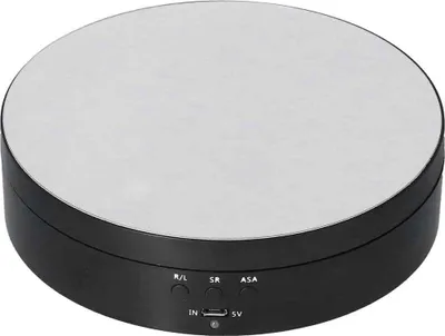 Produktbild von Motorisierter, drehbarer Schmuckständer mit 138 mm Durchmesser, elektrischer Drehteller, 3 Geschwindigkeitsstufen, USB-Anschluss,black