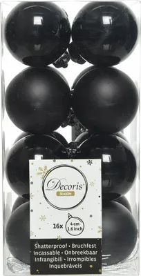 Produktbild von Weihnachtskugeln Kunststoff 4cm 16 Stück - Schwarz