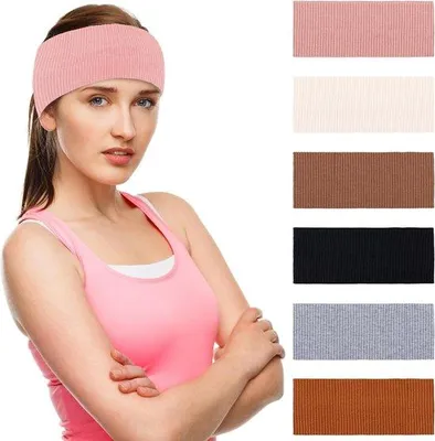Obrázek produktu pro Elastické sportovní čelenky pro ženy | Jóga a fitness | Protiskluzová tkanina | Boho styl | 6 kusů v 6 barvách | Péče o pleť
