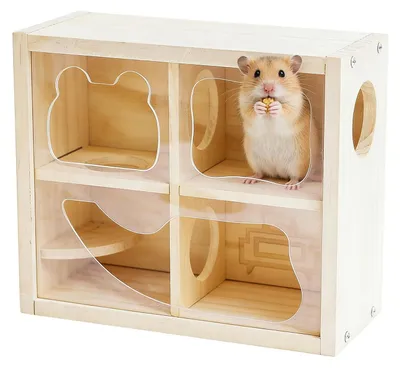 Imagen del producto de Casa para roedores con laberinto y dos niveles, ideal para pequeños animales