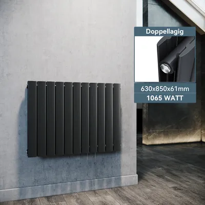 Obrázok produktu pre SONNI 630×850mm antracitový dvojvrstvový panelový radiátor Vertikálny radiátor